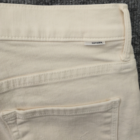 Mother High Waisted Weekender Skimp Flares, Antique White, Size 28 - Picture 9 of 15